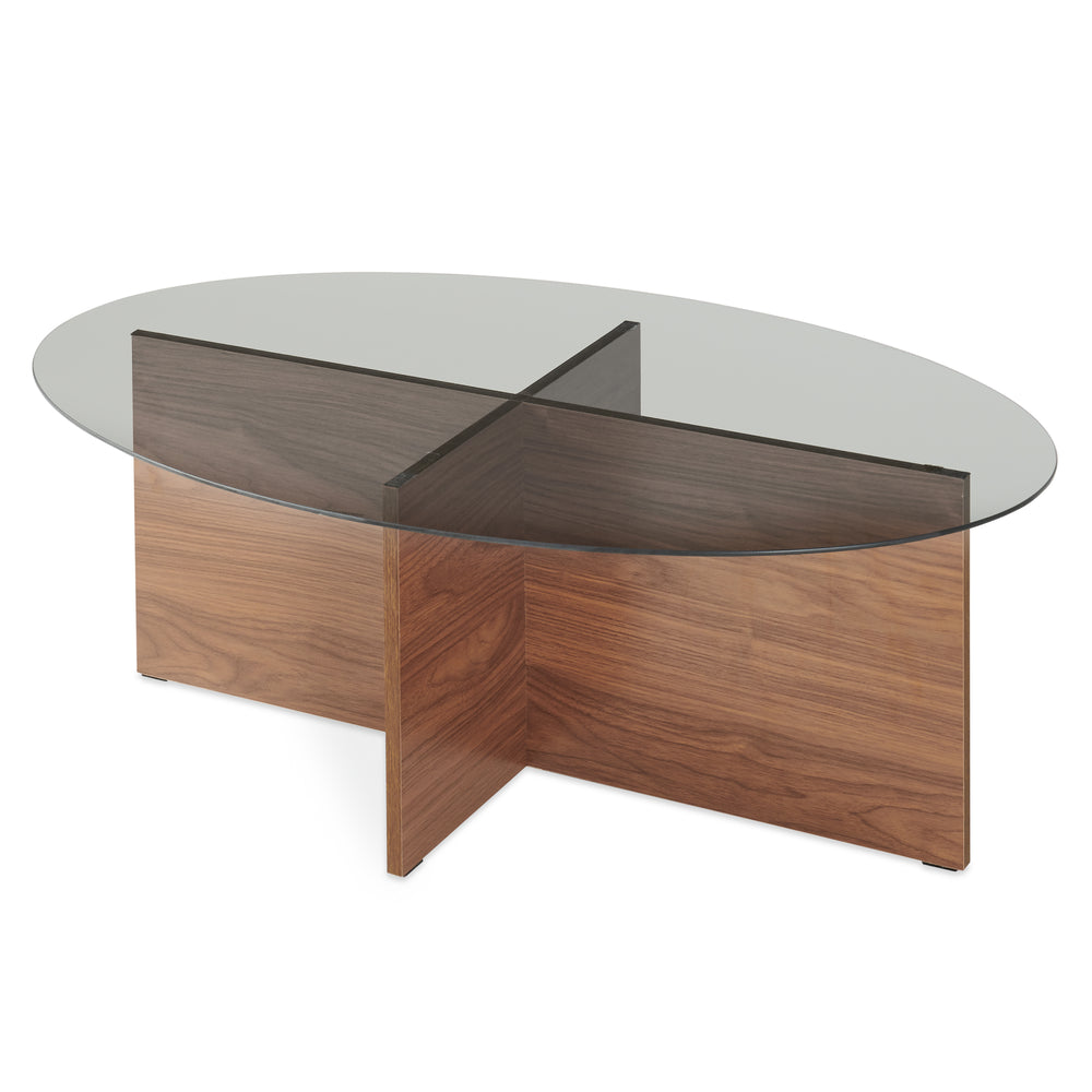 Table basse Viroya 100x60x36 cm aspect noyer/gris [en.casa]