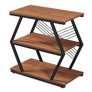 Table d'appoint Nolarg 65 x 30 x 61 cm noir / effet noyer [en.casa]