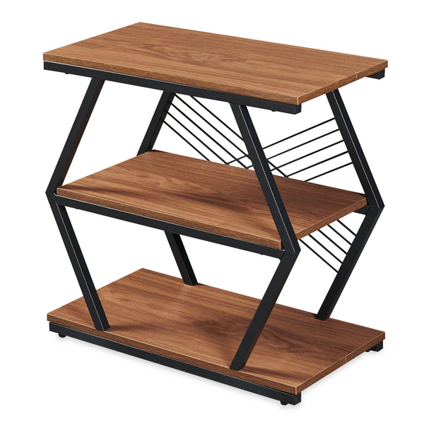 Table d'appoint Nolarg 65 x 30 x 61 cm noir / effet noyer [en.casa]