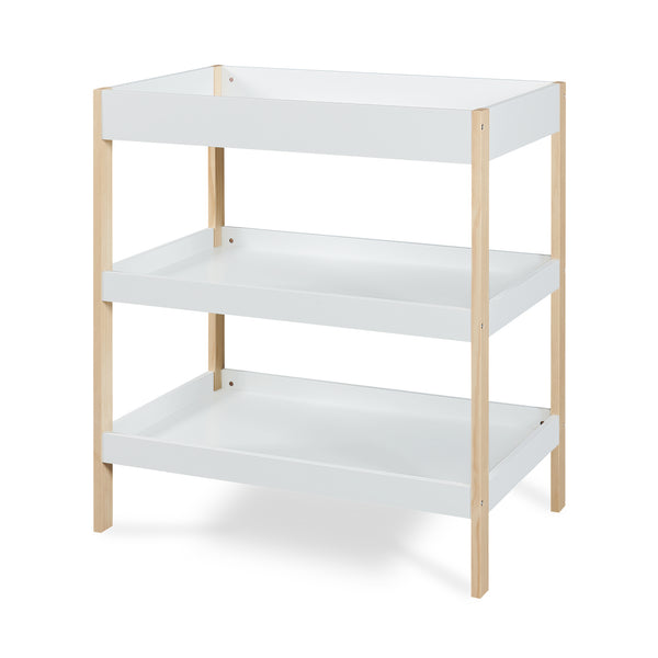 Table à langer Oupilu avec 2 étagères 91x82x53 cm Blanc [en.casa]