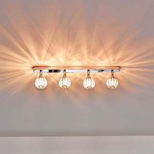 [lux.pro] plafonnier diamètre : 49cm 4xG9 avec 4 boules de cristal plafonnier moderne lampe à effets