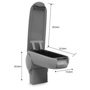 [pro.tec] Accoudoir central pour Golf IV / Bora / New Beetle - avec compartiment - rembourré - cuir-synthétique - gris