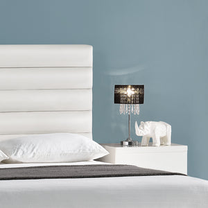 Lampe de table noire [40 cm x Ø20 cm] Lampe de table cristal textile [lux.pro]