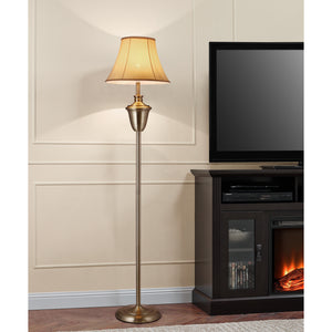 Lampadaire Madrid 1x E27 Ø35x157 cm couleur laiton/beige lux.pro