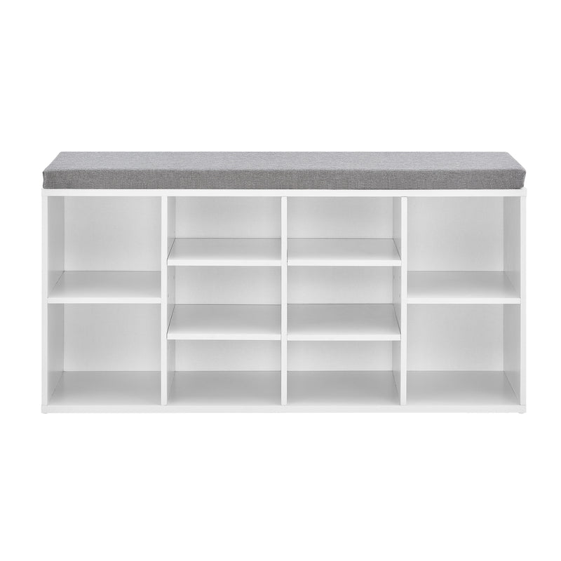 Croquis coté [en.casa] Meuble à Chaussures Armoire Rangement MDF Polyester Blanc Gris 103 x 30 x 48 cm
