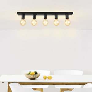 Plafonnier Korinth 5 flammes Rond Métal E27 lux.pro