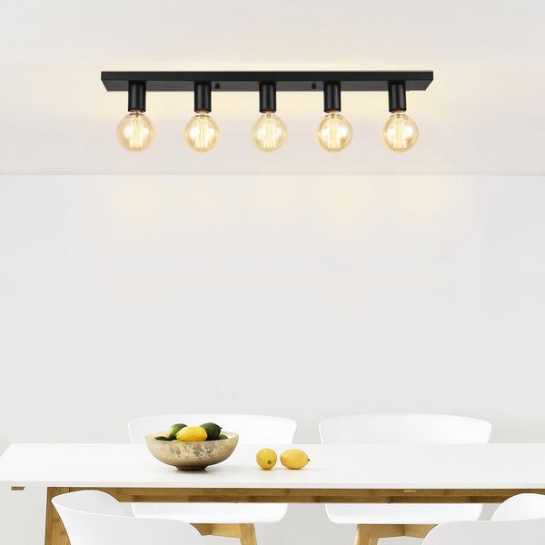 Plafonnier Korinth 5 flammes Rond Métal E27 lux.pro