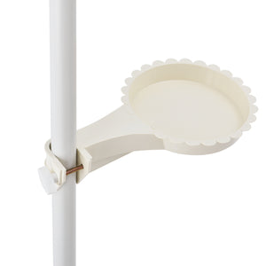 [en.casa] Support de fleurs téléscopique Porte-pot Stand de Plante Métal et Plastique Réglable en hauteur entre 110 - 305 cm Blanc