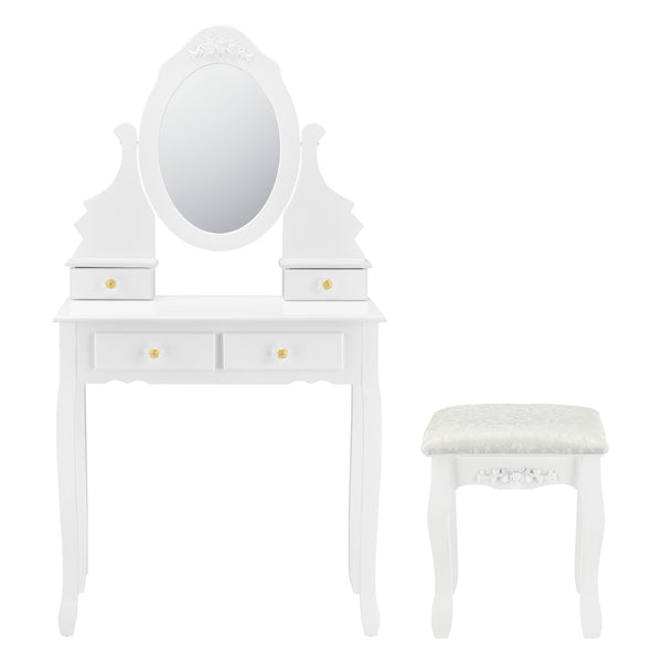 Coiffeuse Limerick avec miroir + tabouret en.casa