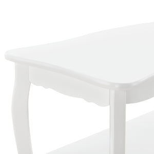 Table basse Pearl 88x40x42 cm style Shabby Chic blanc en.casa
