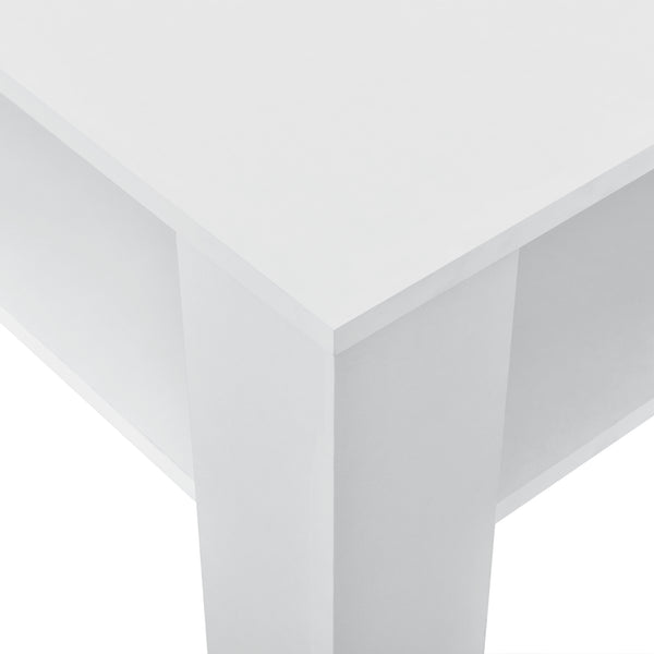 Table basse Aachen 60x60x40 cm avec étagère Blanc en.casa