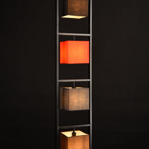 Lampadaire Métal Abat-jour Douille 4 x E14 29,5 x 29,5 x 146,5 cm Multicolore [lux.pro] 