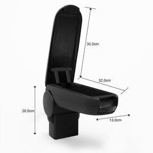 [pro.tec] Accoudoir central pour Golf IV / Bora / New Beetle - avec compartiment - rembourré - textile - noir 