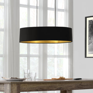 Suspension Westerbork 2 flammes E27 tissu noir lux.pro