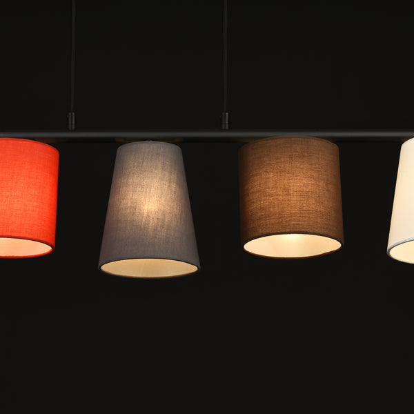 Suspension Mysen 5 flammes tissu noir lux.pro