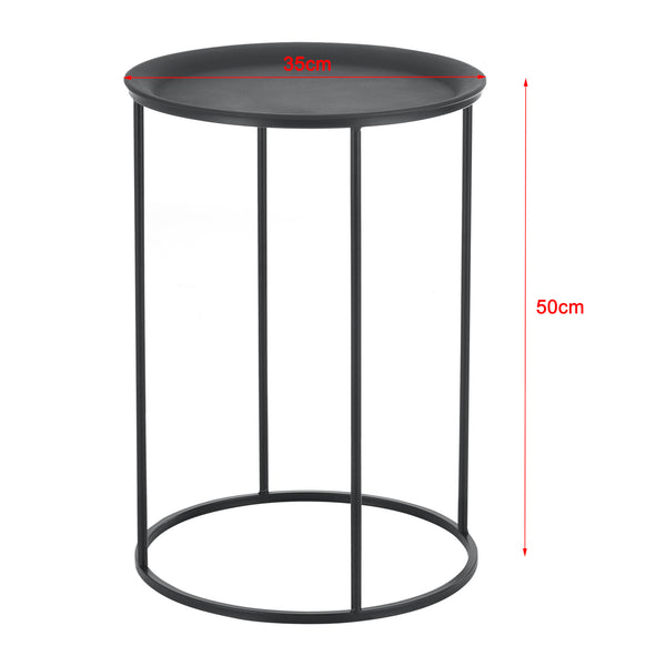 Table d'appoint Anaklia lot de 3 rond métal noir en.casa