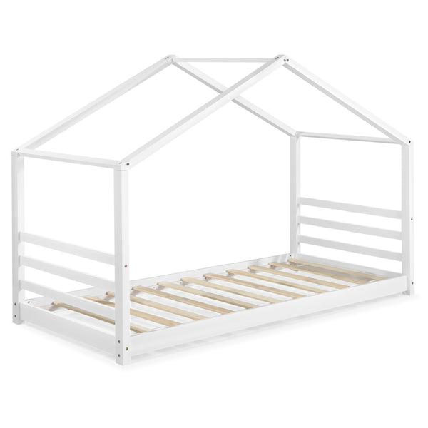 Lit maison Vardø 90x200cm Blanc avec matelas [en.casa]