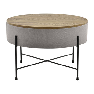 Table basse Tauranga ronde aspect noyer/gris en.casa
