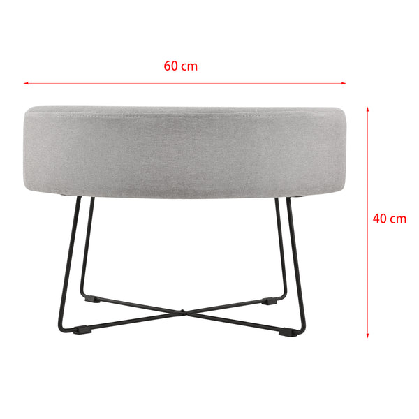 Table Basse Ronde Nelson Gris et Noir 40 x 60 cm [en.casa]