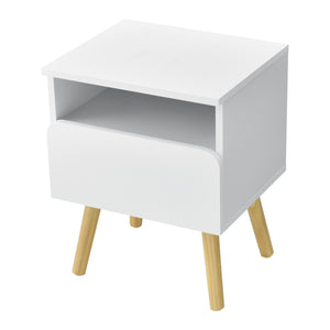 Table de chevet Dargaville 50x40x34 cm Blanc en.casa