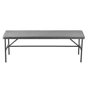 Banc rembourré 130x40x45 cm textile gris en.casa