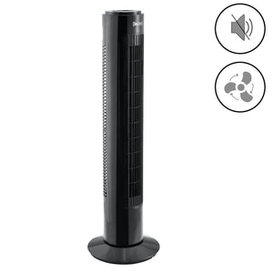 Ventilateur sur pied avec 3 vitesses Silencieux Oscillation Noir in.tec