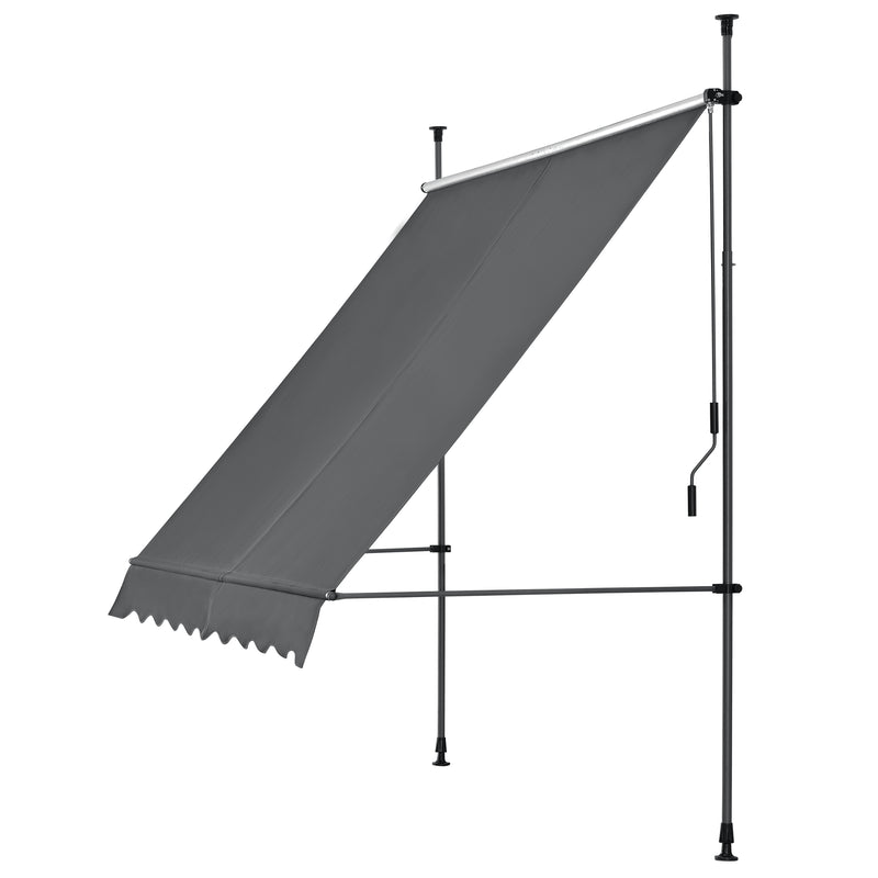 Croquis coté Brise-Soleil Pare-Soleil Acier et Polyester Hauteur Variable Anthracite Gris [pro.tec]