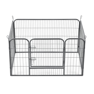 Enclos Parc pour Animaux avec Porte 125 x 85 x 70 cm Acier Argenté [pro.tec]