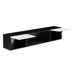 Planche d’escalade Thabong 150x30x30 cm avec éclairage LED Noir/Blanc en.casa