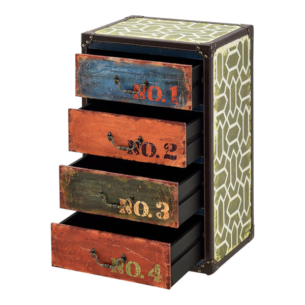 Commode Goslar avec 4 Tiroirs 66 x 40 x 30 cm Multicolore [en.casa]