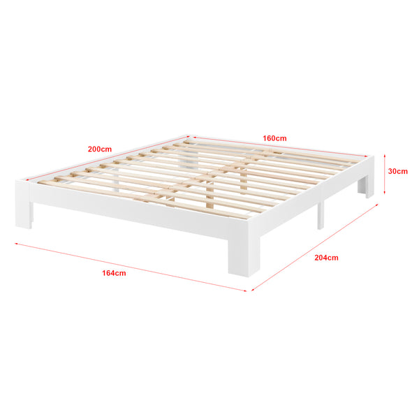 Lit en bois Raisio avec matelas en mousse froide différentes couleurs et tailles en.casa