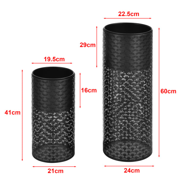 Set Cache-Pot Virton Métal Tailles Différentes Noir [en.casa]