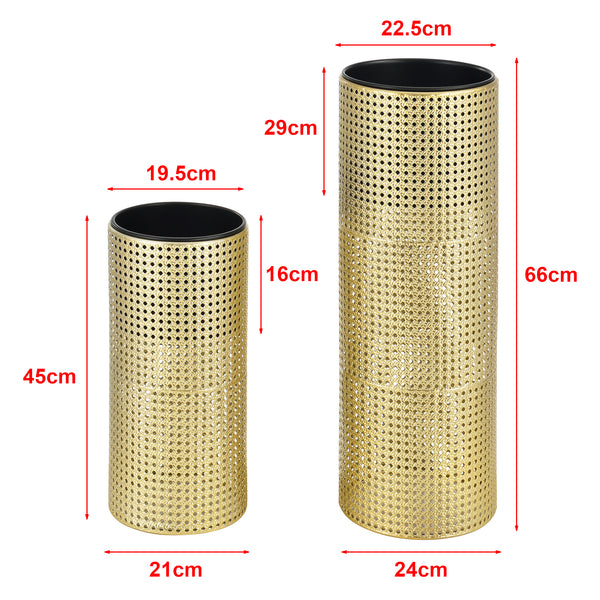 Set Cache-Pot Lüttich Métal Tailles Différentes Doré Noir [en.casa]