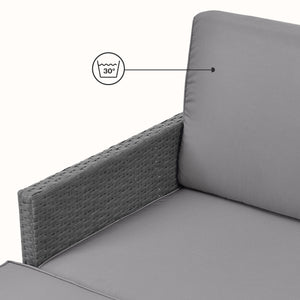 Ensemble de mobilier de jardin Murcia en rotin 3 pièces. Gris foncé/Gris clair [en.casa]