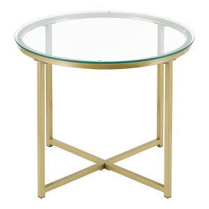 Table d'appoint Alavieska structure en acier 50 x 42 cm Or en.casa