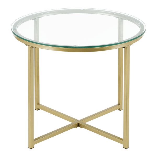 Table d'appoint Alavieska structure en acier 50 x 42 cm Or en.casa
