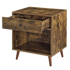 Table de Nuit Ronneby 58 x 50 x 40 cm Effet Bois Foncé [en.casa]