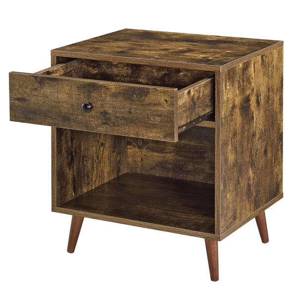 Table de Nuit Ronneby 58 x 50 x 40 cm Effet Bois Foncé [en.casa]