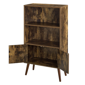 Bibliothèque à 2 Portes pour Salon Ängelholm 113 x 60 x 30 cm Effet Bois Foncé [en.casa]