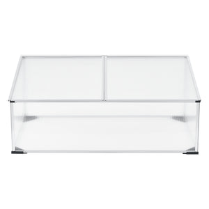 Châssis de culture Hoorn avec toit divisé 100x60x40 cm Aluminium Polycarbonate en.casa