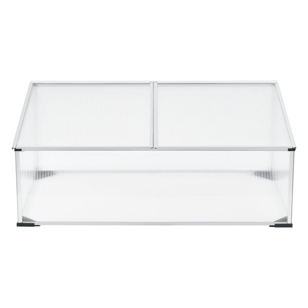 Châssis de culture Hoorn avec toit divisé 100x60x40 cm Aluminium Polycarbonate en.casa