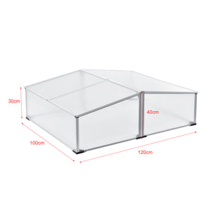 Châssis de culture Mossel avec double toit 100x120x40 cm Aluminium Polycarbonate en.casa