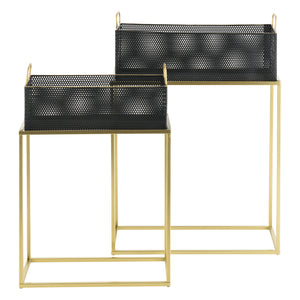 Lot de 2 Supports de Plante Jurbise Laiton Noir [en.casa]