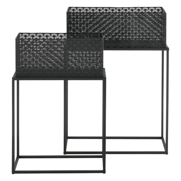 Porte-plantes Honnelles lot de 2 noir en.casa