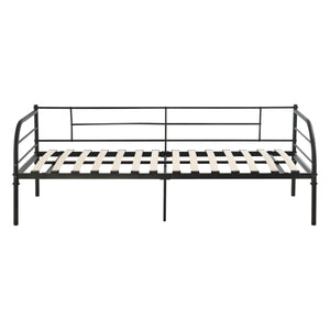 Lit en métal Falun 90x200cm avec matelas Noir en.casa