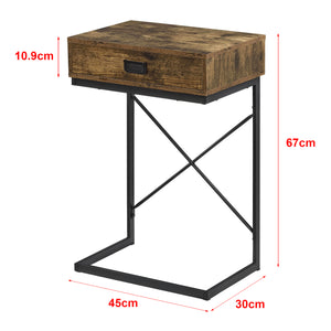Table d'Appoint Marstrand 67 x 45 x 35 cm Noir Effet Bois Foncé [en.casa]