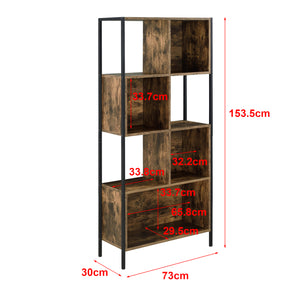 Bibliothèque Flakstad à 4 Casiers Noir Effet Bois Foncé [en.casa]
