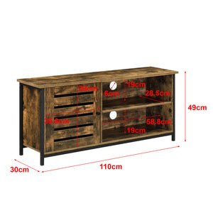 Meuble TV Engerdal 49 x 110 x 30 cm Effet Bois Foncé [en.casa]