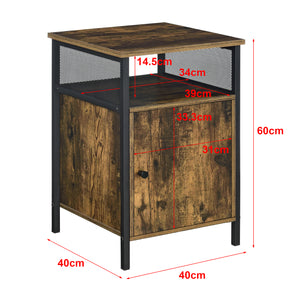 Commode Eigersund pour Salon 60 x 40 x 40 cm Noir Effet Bois Foncé [en.casa]