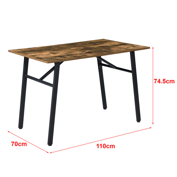 Table à manger Flatanger 110x70x75cm pour 4 personnes Ton bois foncé [en.casa]